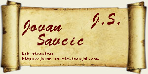 Jovan Savčić vizit kartica